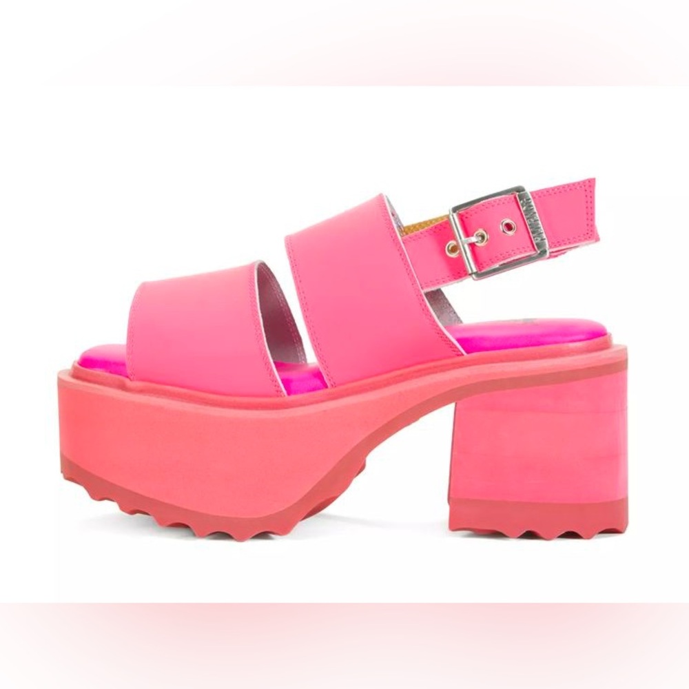 John Fluevog Skyhigh-F Razzle Platform Sandal - Vibrant Pink